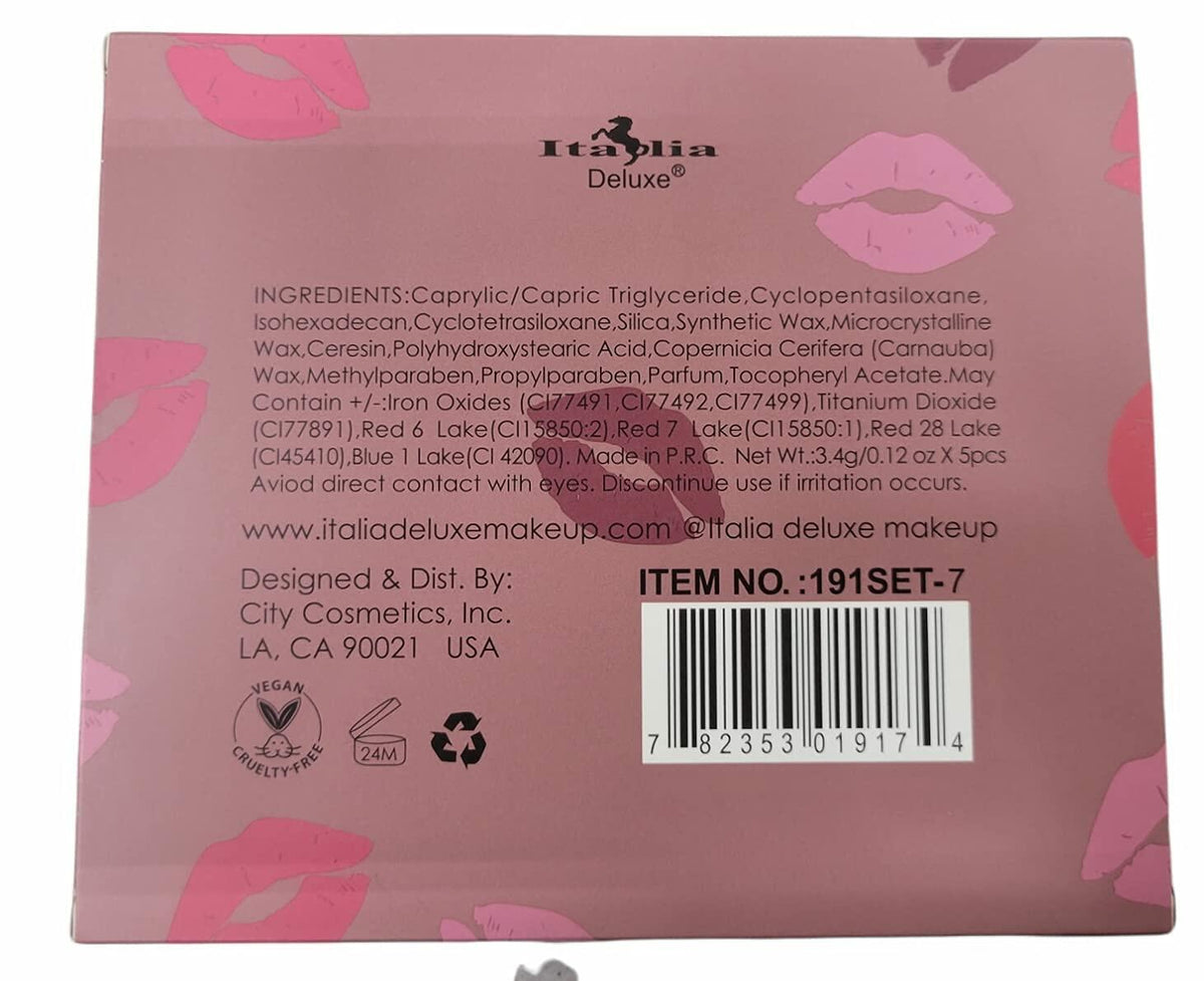 Italia Deluxe Top Five Baddie Babe Mousse Matte Lipstick Set 5 Count