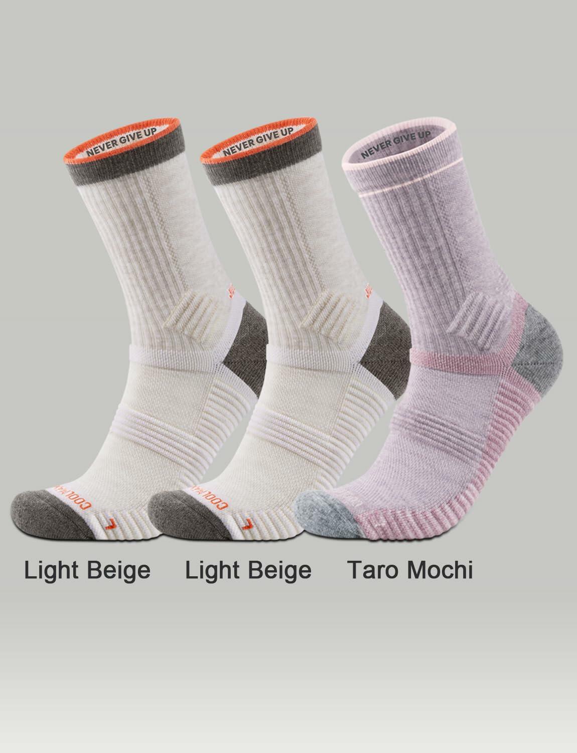 Juclise Womens Merino Wool Hiking Socks Lightweight Cushioned CrewToe Reinforced