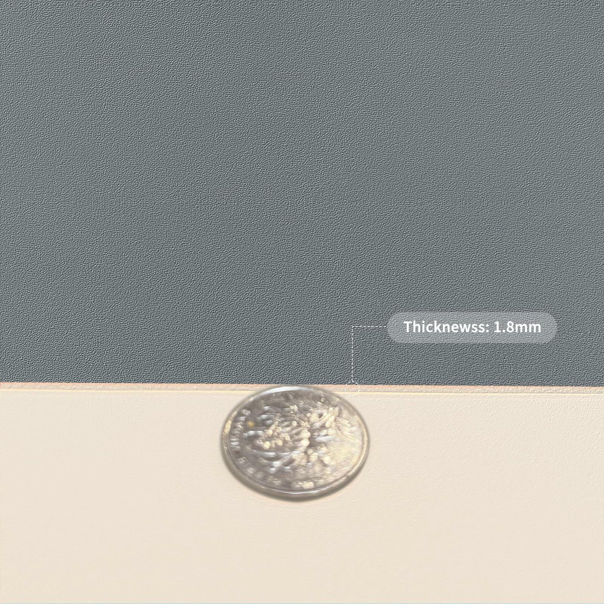 Zinkooat Leather Desk Mat 12x42 Inch 1.8mm Thick Off White Light Gray