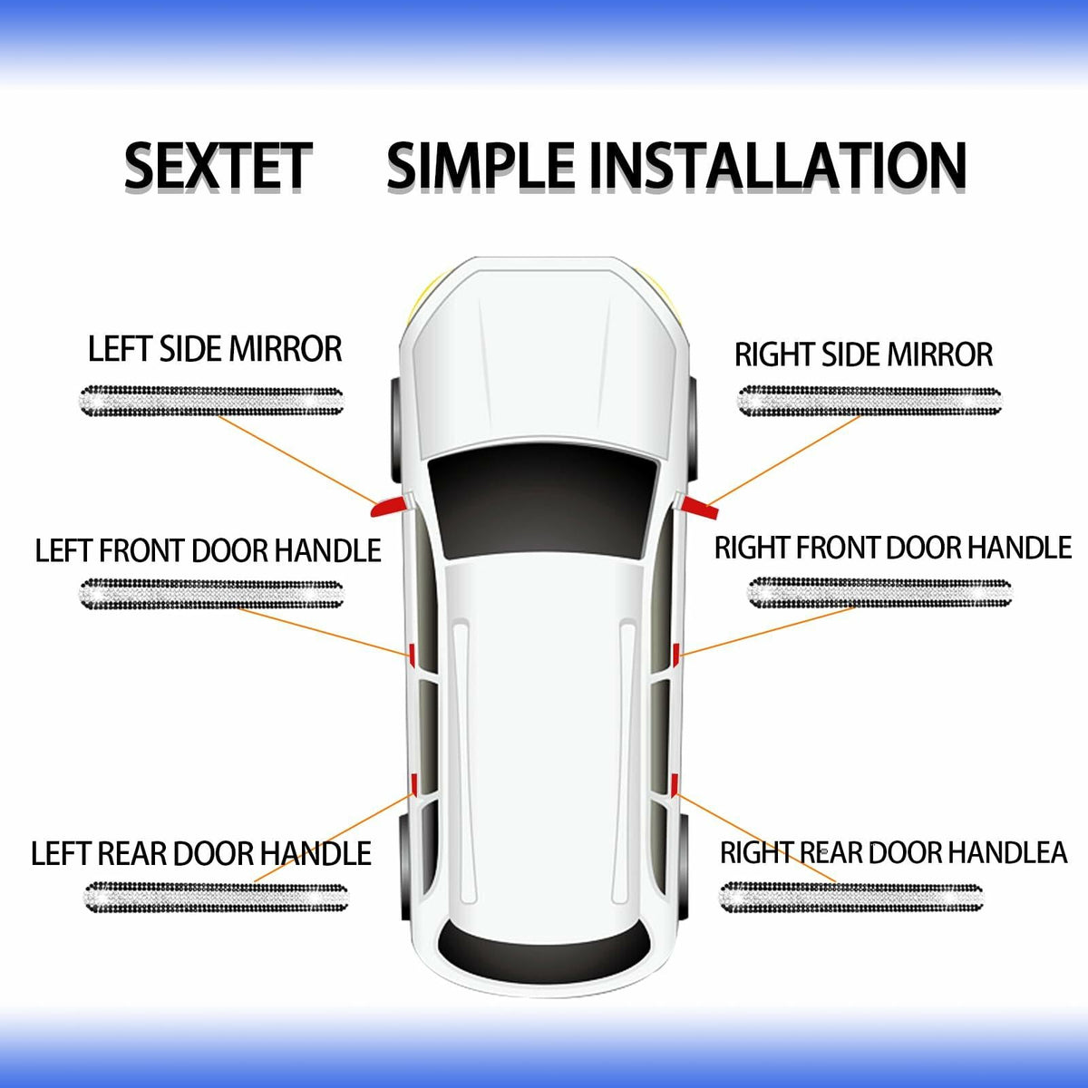 KEVWR 10pcs Bling Rhinestone Car Door Handle Stickers Protective Film Colorful