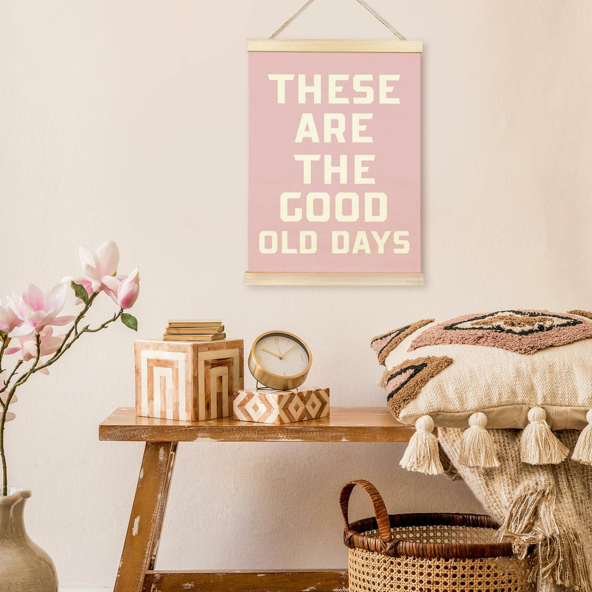 TAEDIN Inspirational Rustic Wall Art Poster Hanger Frame Pink 12x16