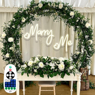 Dadarolly Marry Me Neon Sign Warm White LED Lights 11.3x15.7 & 10x9.2 inches