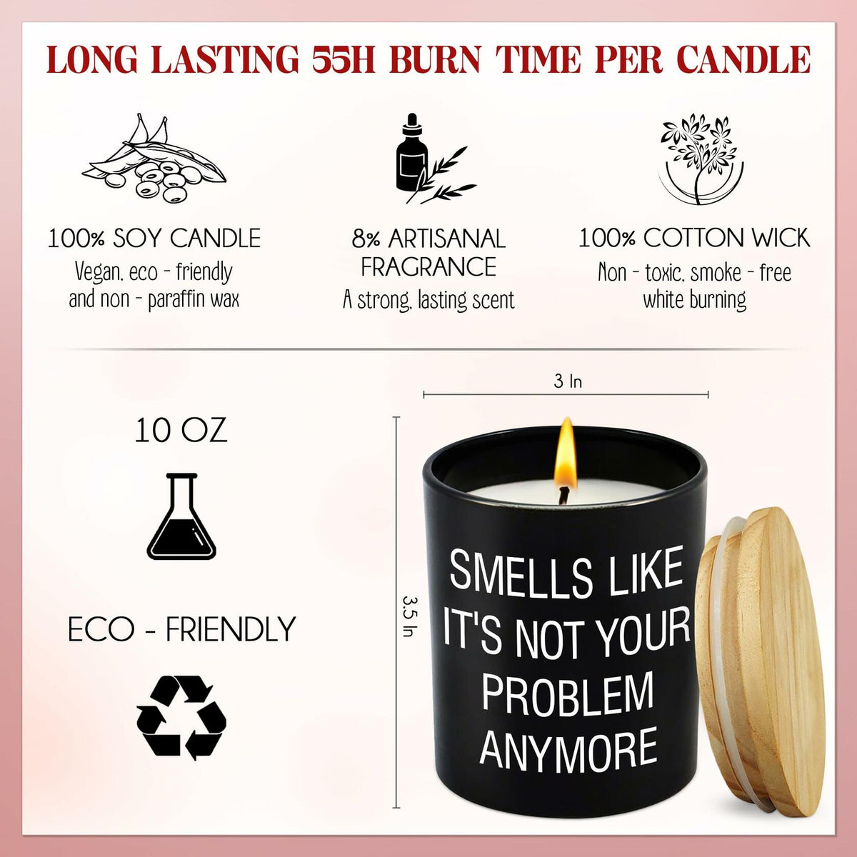 GAUDORA Vanilla Lavender Scented Soy Wax Candle 10oz Funny Retirement Gift
