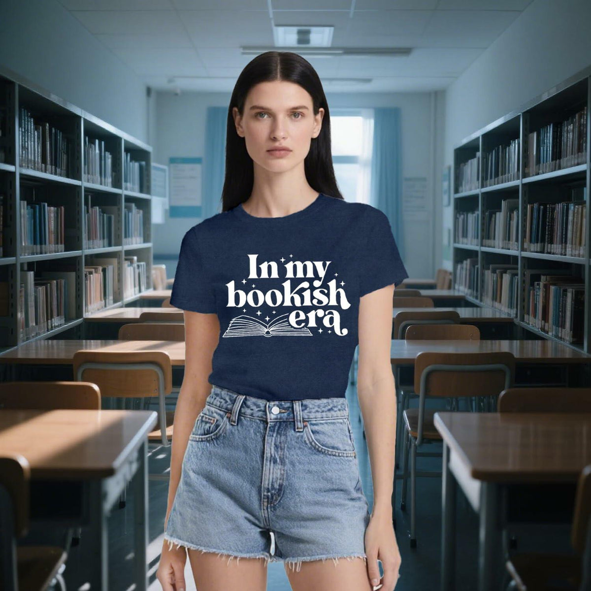 Wlen Teacher Reading T-Shirt Women Blue Soft Polyester Size XX-Large