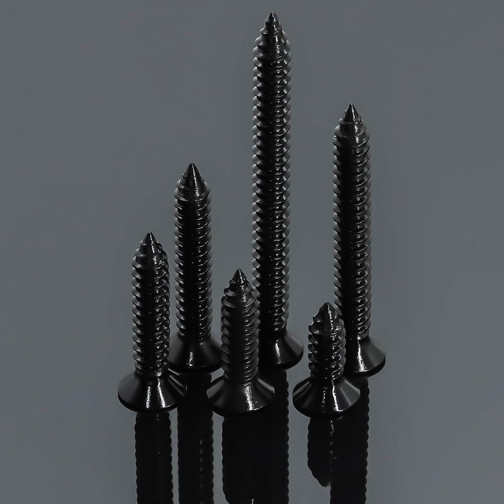 Fayeploo #10x3/4" Flat Head Wood Screws 50pcs Black Oxide Stainless Steel