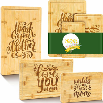 Didaey Bamboo Wood Cutting Board Gift Set for Mom Grandma 3 Pieces
