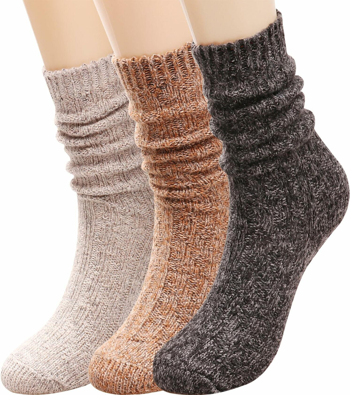 TINTAO Women's Cotton Knit Thick Warm Wool Crew Socks Multi-07 Size 5-10