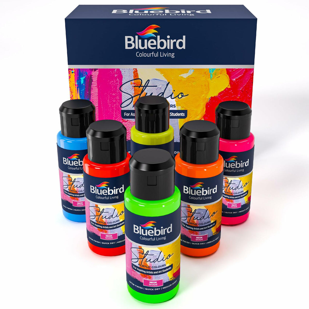 BLUEBIRD Studio Pearlescent Acrylic Paints 6-Pack 0.85oz Each