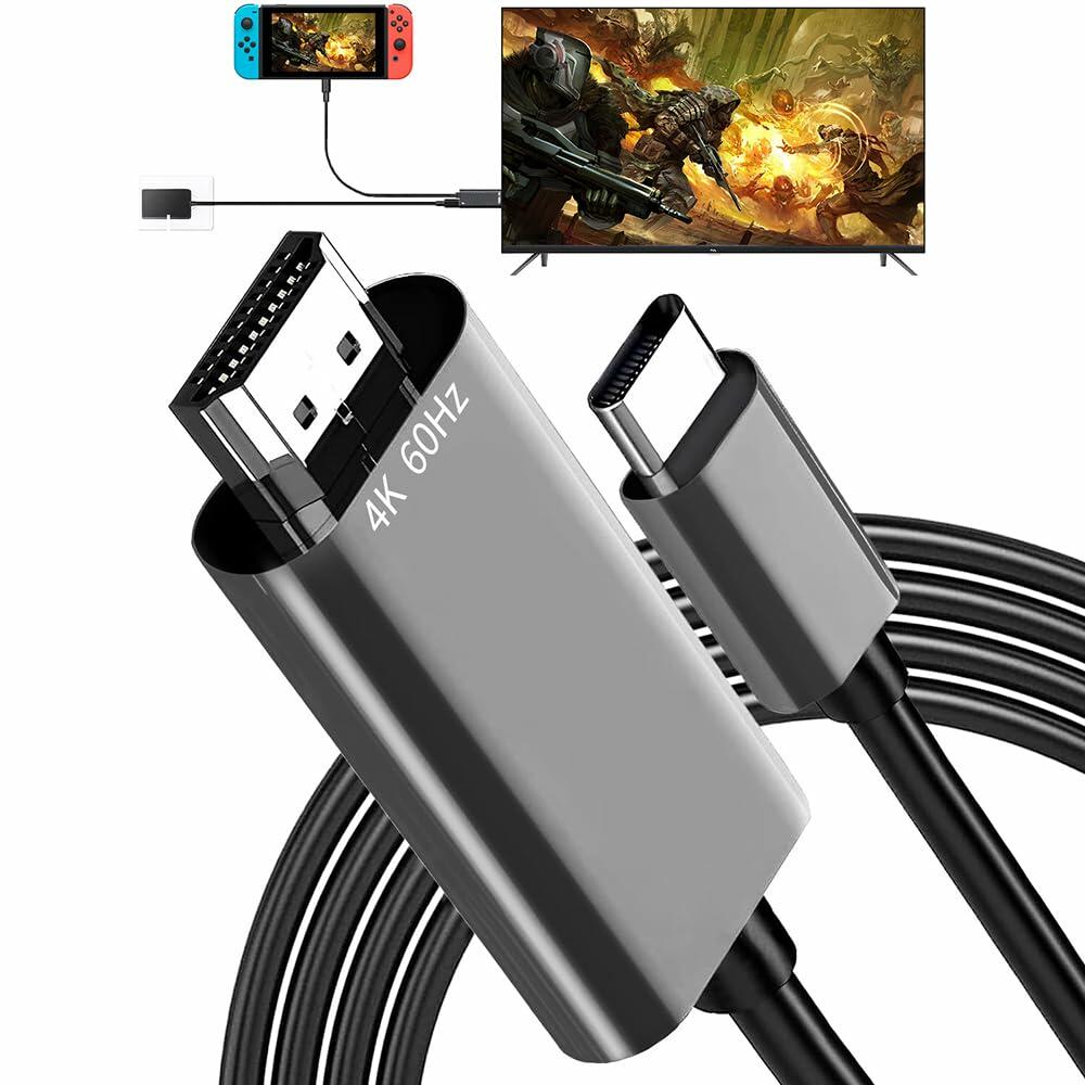 C.CURTING Switch Dock for N/S OLED 4K HDMI USB 3.0 Type C PD Charge Gray 2M