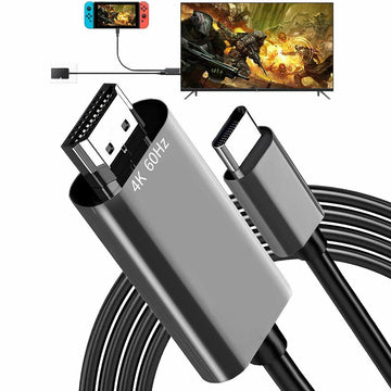 C.CURTING Switch Dock for N/S OLED 4K HDMI USB 3.0 Type C PD Charge Gray 2M