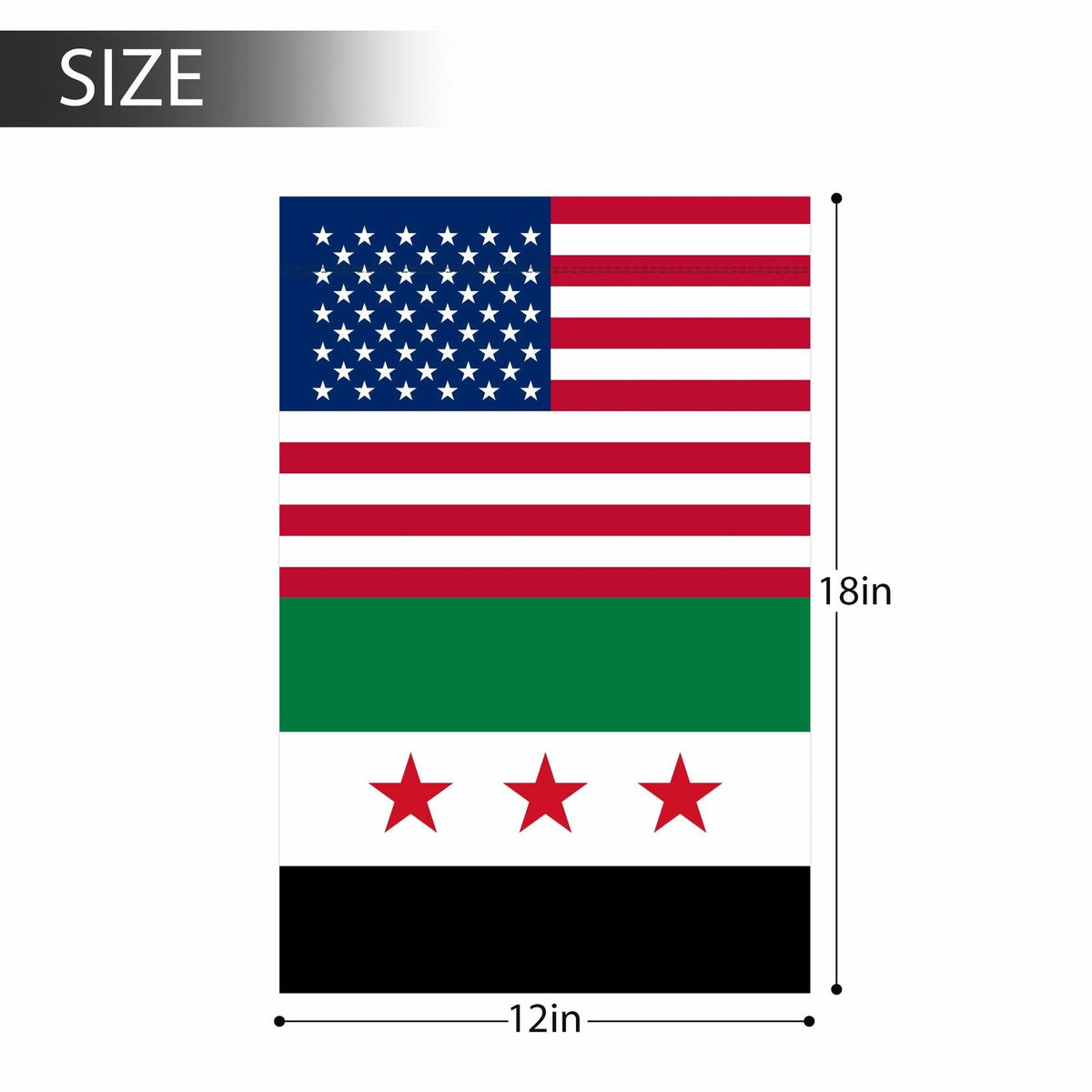 KIIPOAPAU Syrian Garden Flag 12x18in Double Sided Polyester Yard Banner