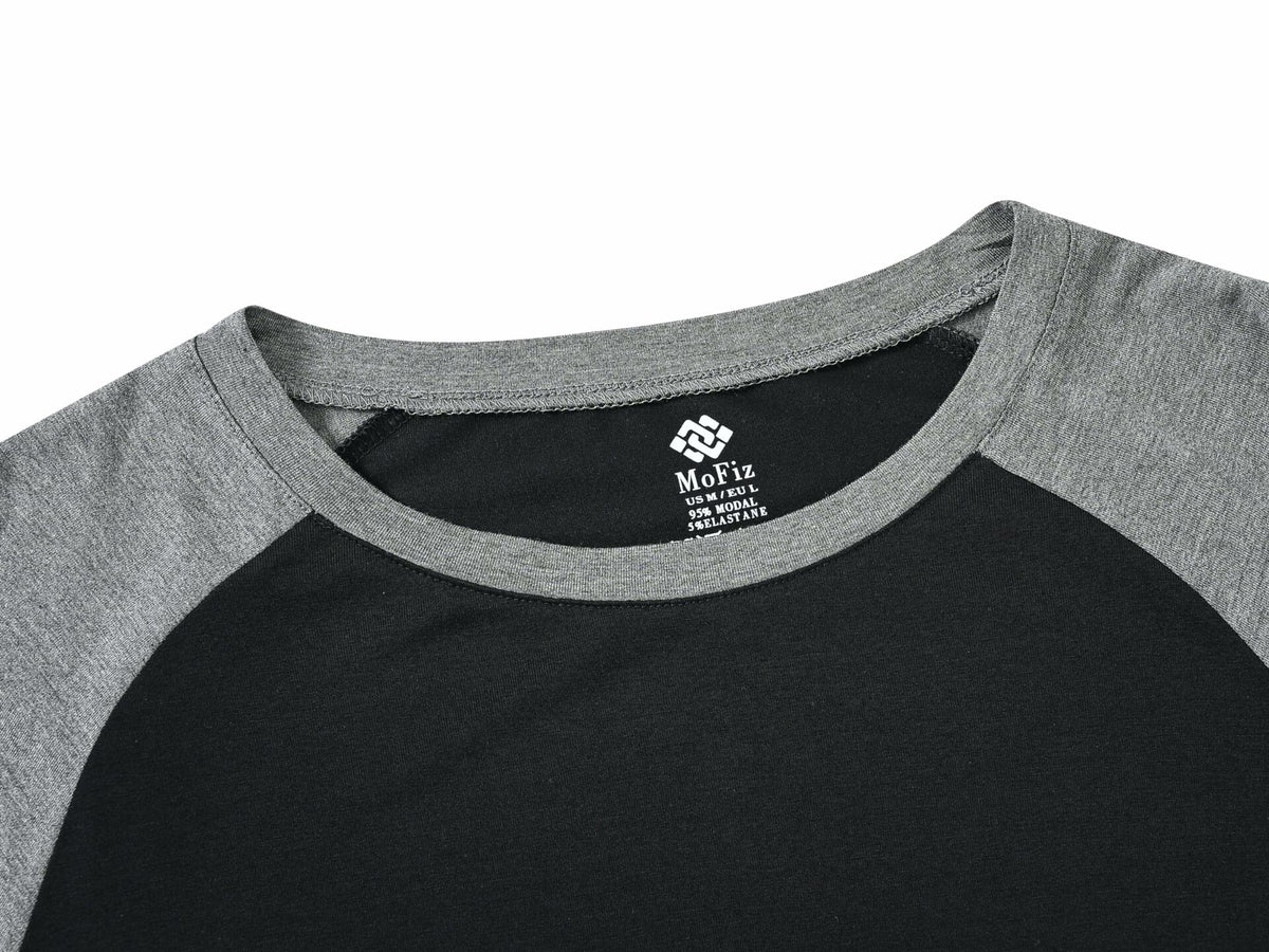 MoFiz Men's Pajama Set Short Sleeve T-Shirt & Shorts Dark Gray/Black Size 2XL