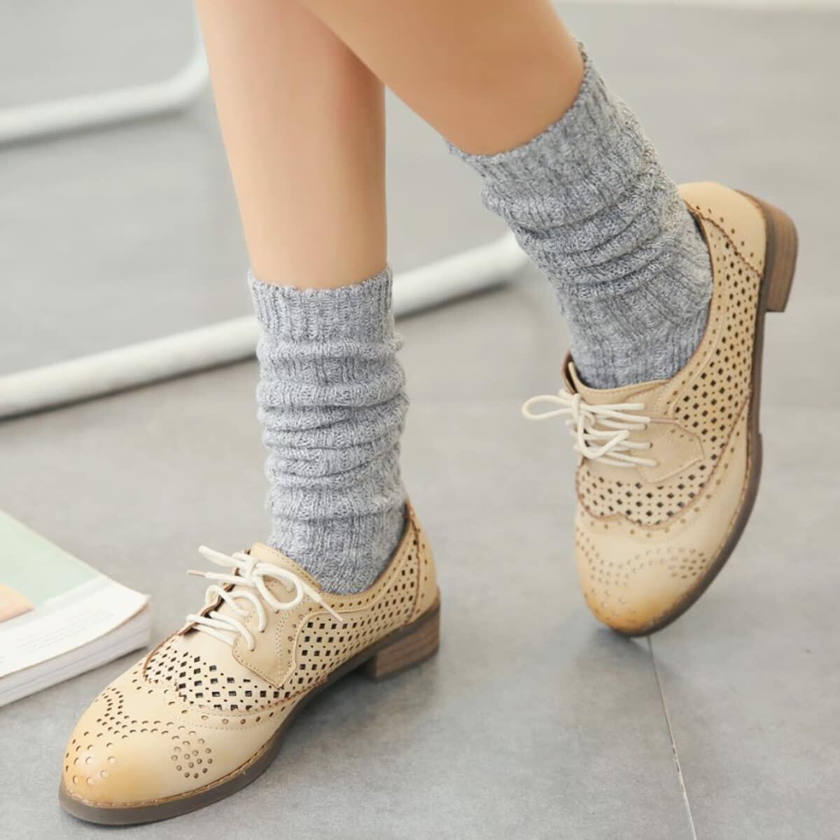 TINTAO Women Wool Cable Knit Knee High Boot Socks 3 Pairs Mixed Color Size 5-11