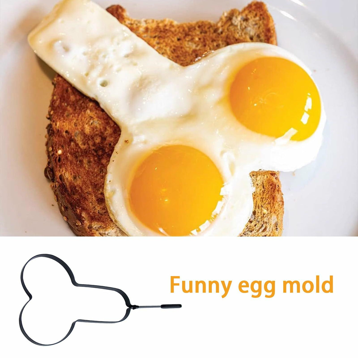 EVKILKJS Funny Egg Fryer Stainless Steel Non-Stick Mold Black Handle
