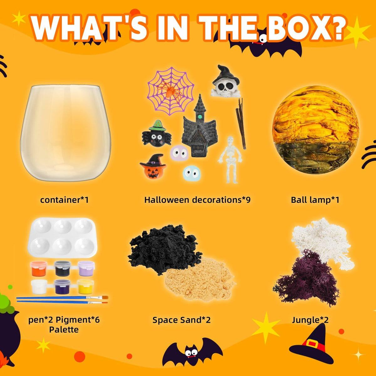 FYHMDC Halloween Light-Up Terrarium Kit LED Night Light Boys Ages 4-12