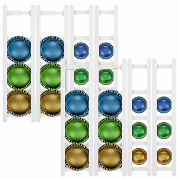 Threehoney Adhesive Coffee Pod Holder 8 Pack Holds 20 Capsules Wall Mount