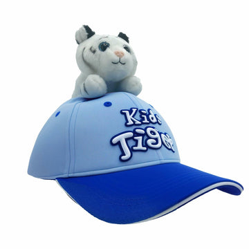 GADMEXILY Kids Boys Adjustable Cotton Baseball Cap Plush Tiger Hat Blue