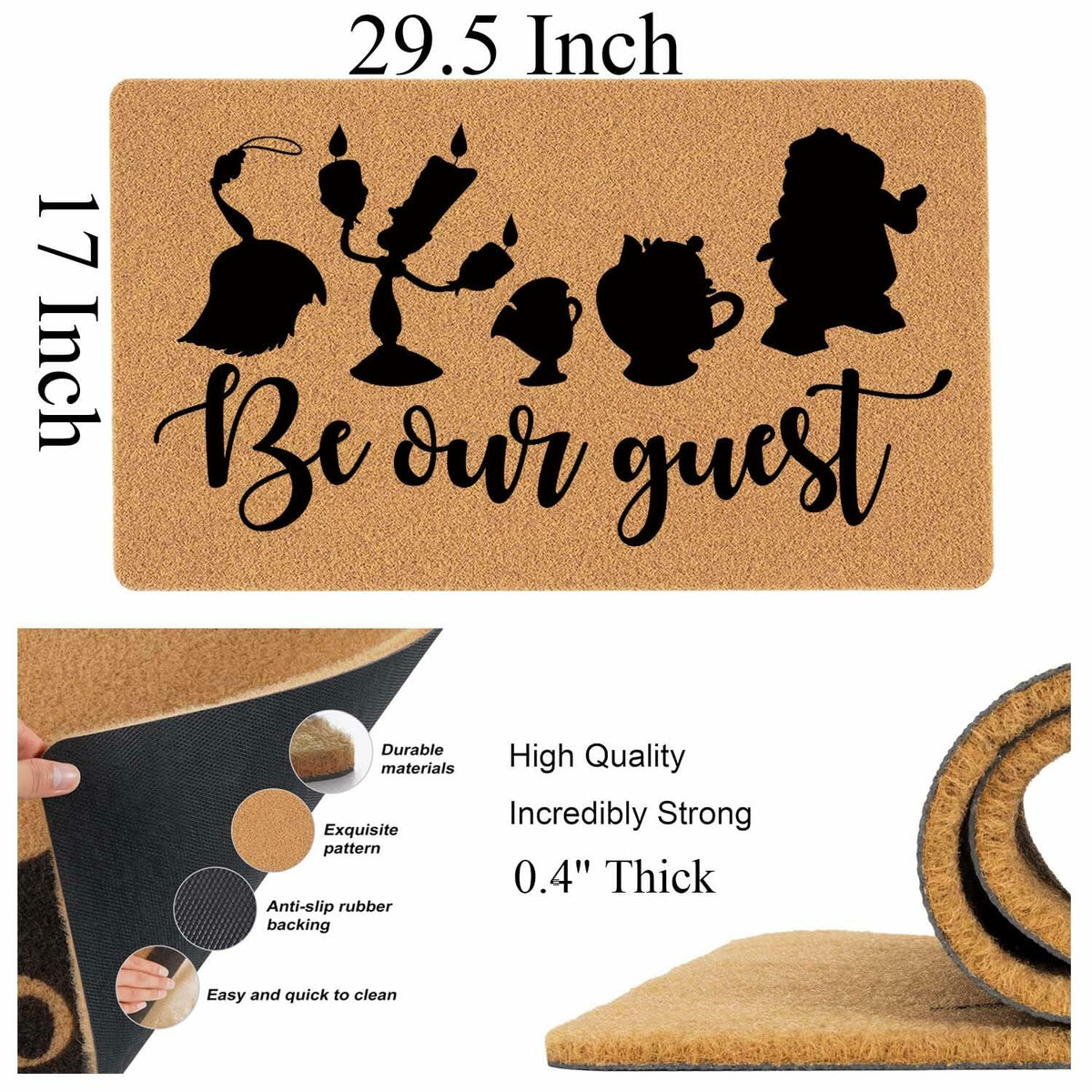 XLQHYH Funny Doormat Front Door Mat Brown 29.5x17 inch High Pile