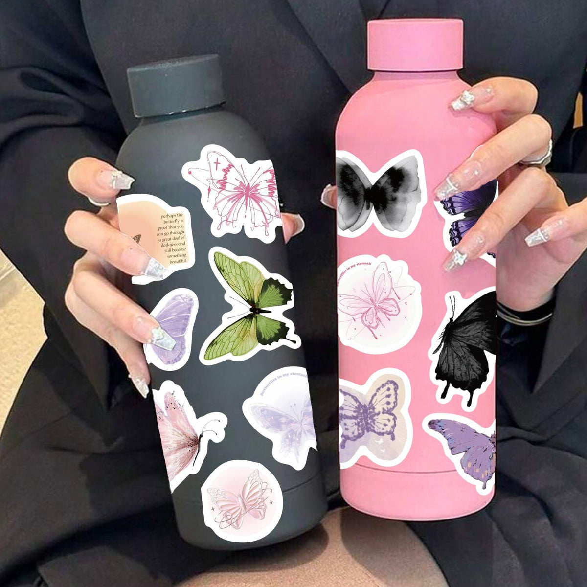 Sunvalley Butterfly Stickers 100 PCS Assorted Vinyl Waterproof Cute Aesthetic