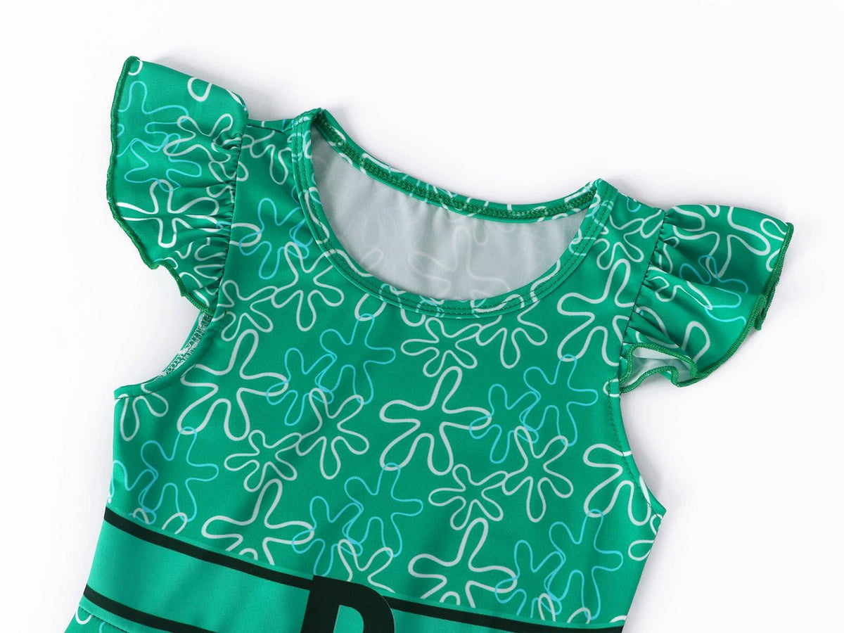 Akokvlar Girls Halloween Disgust Joy Costume Dress Green Size 9-10 Years