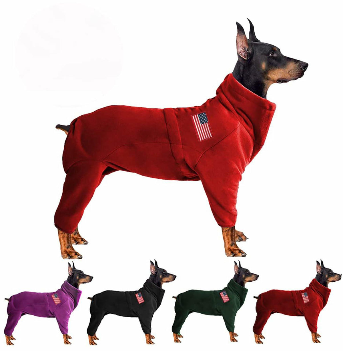 kims cosiart Polar Fleece Dog Jacket Windproof Warm Padded Coat Red Size S