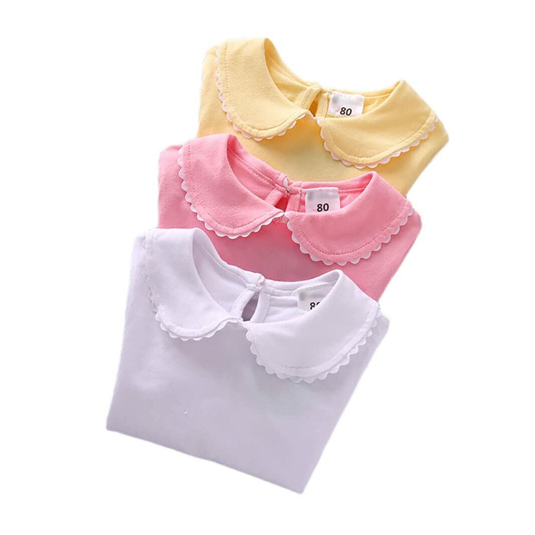HDLEXD Baby Girls Long Sleeve Doll Collar T-Shirt Blouse White Toddler 5-6T