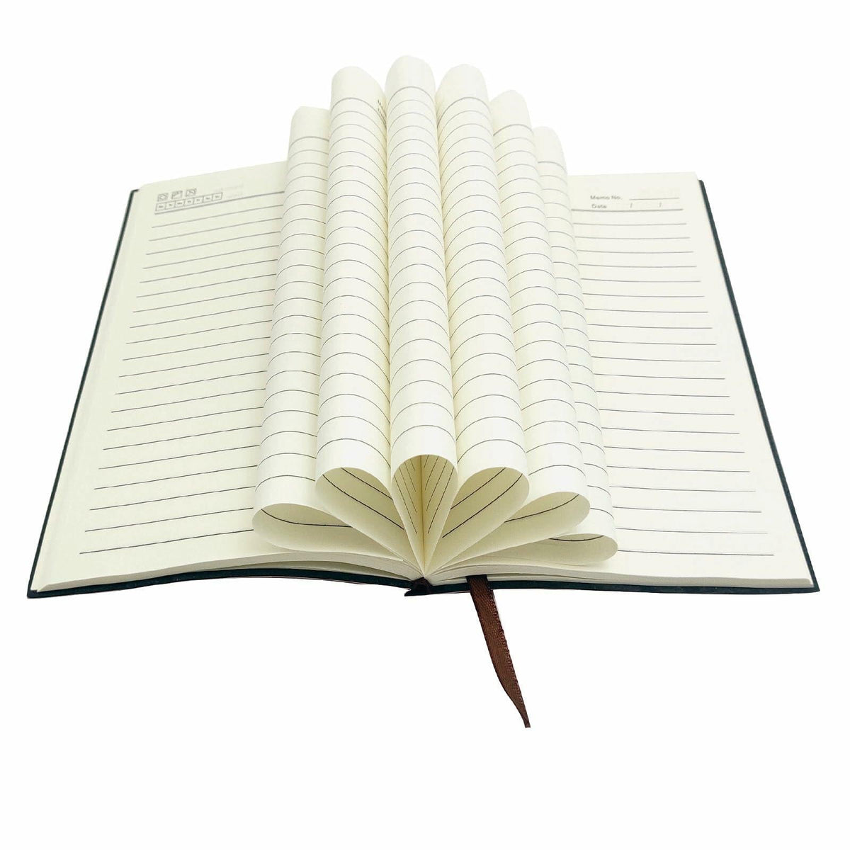 shengyoude Business A5 PU Leather Notebook 8mm Grid 200 Pages Black