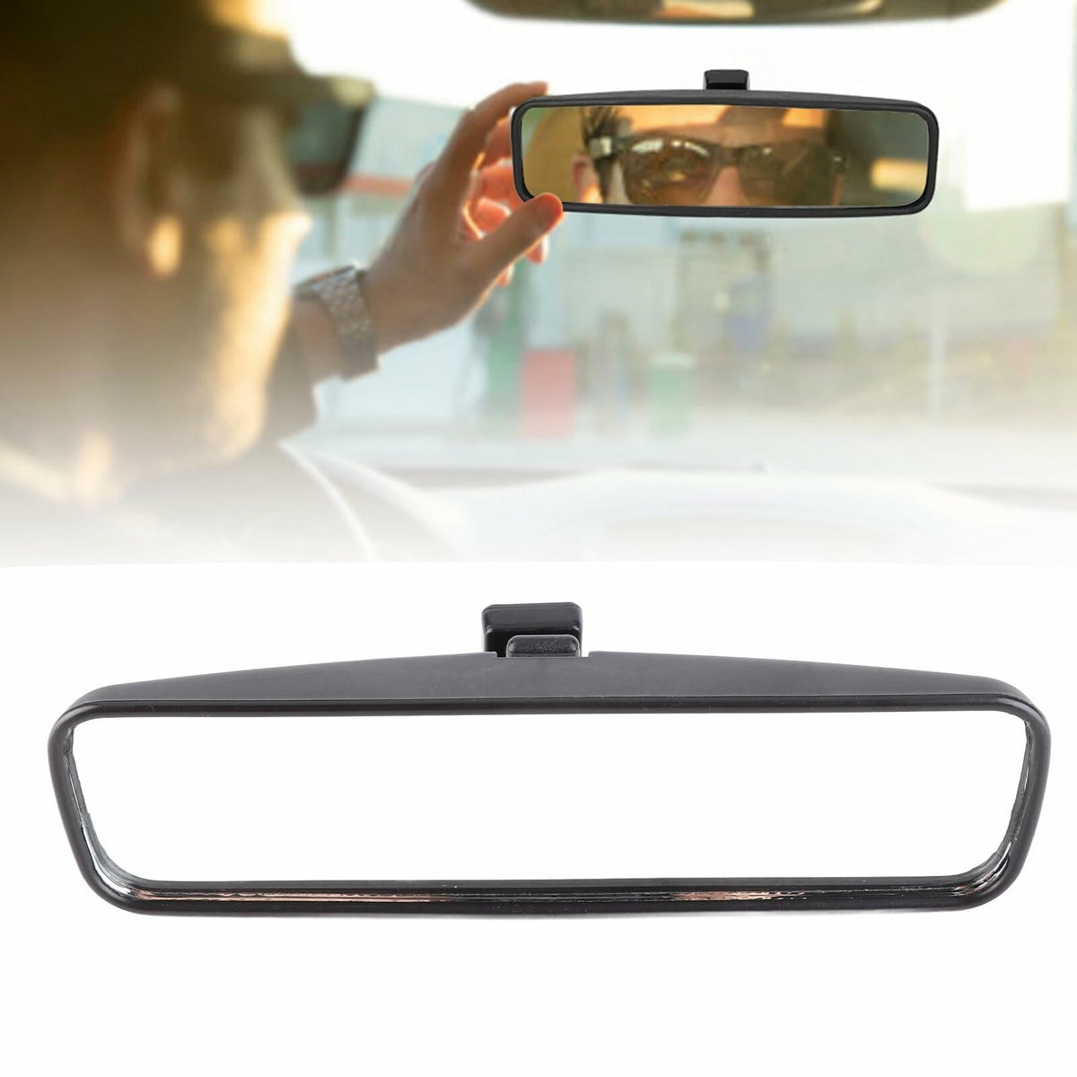 Panoramic Wide Angle Interior Rear View Mirror ABS Housing 814842 Black