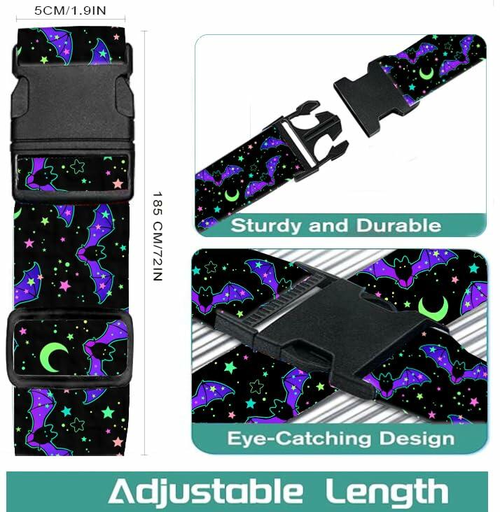 Luggitime Adjustable Luggage Strap Travel Belt with Quick-Release Buckle Red