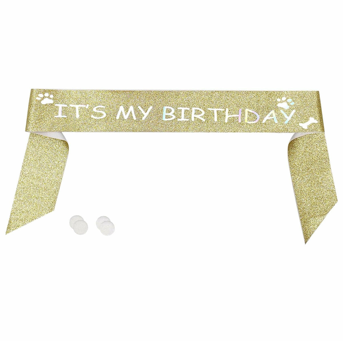 Generic Gold Dog Birthday Sash Sparkling Pet Bandana Celebration