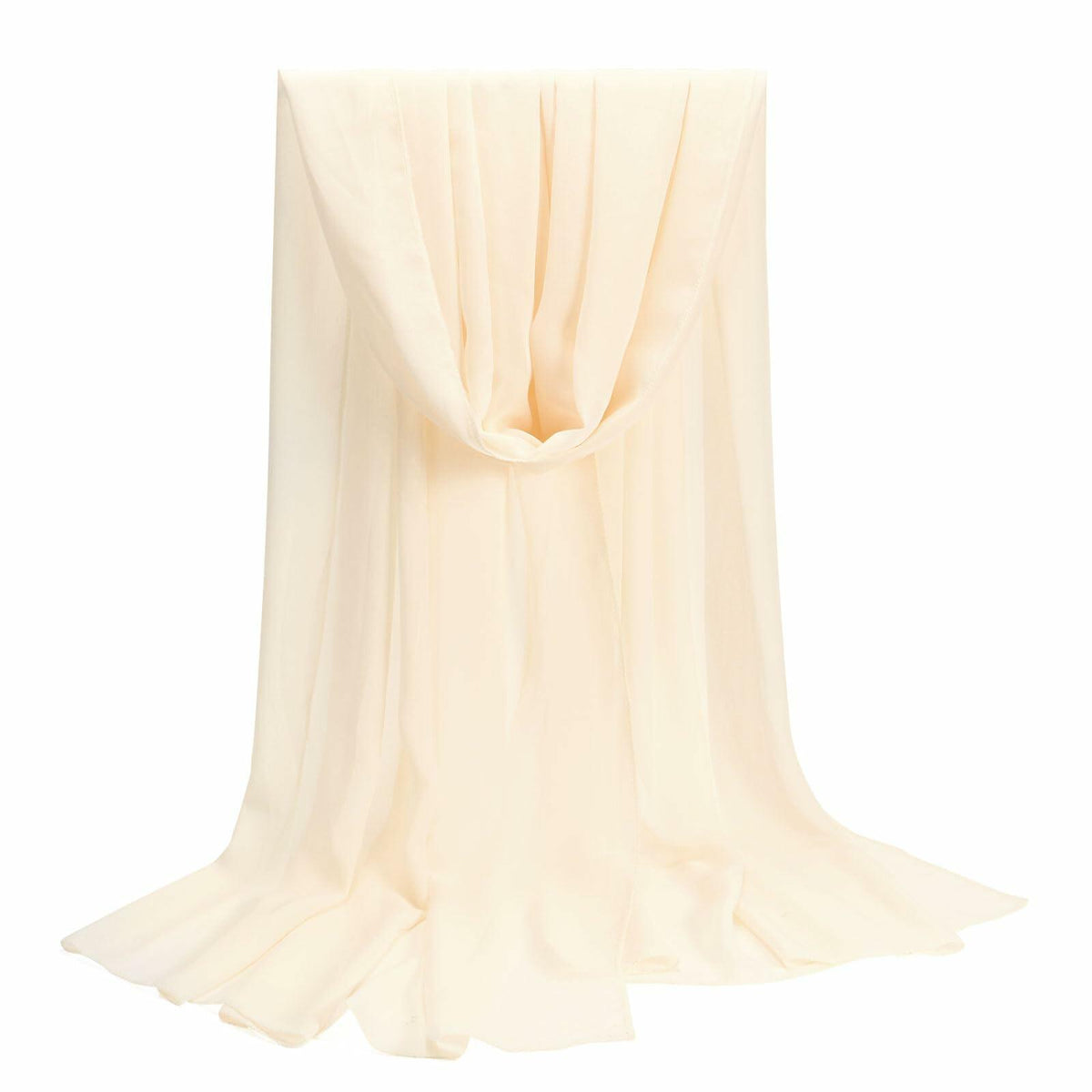 QIUTIMIY Sheer Chiffon Shawl Wrap Elegant Wedding Evening Scarf White W70cm