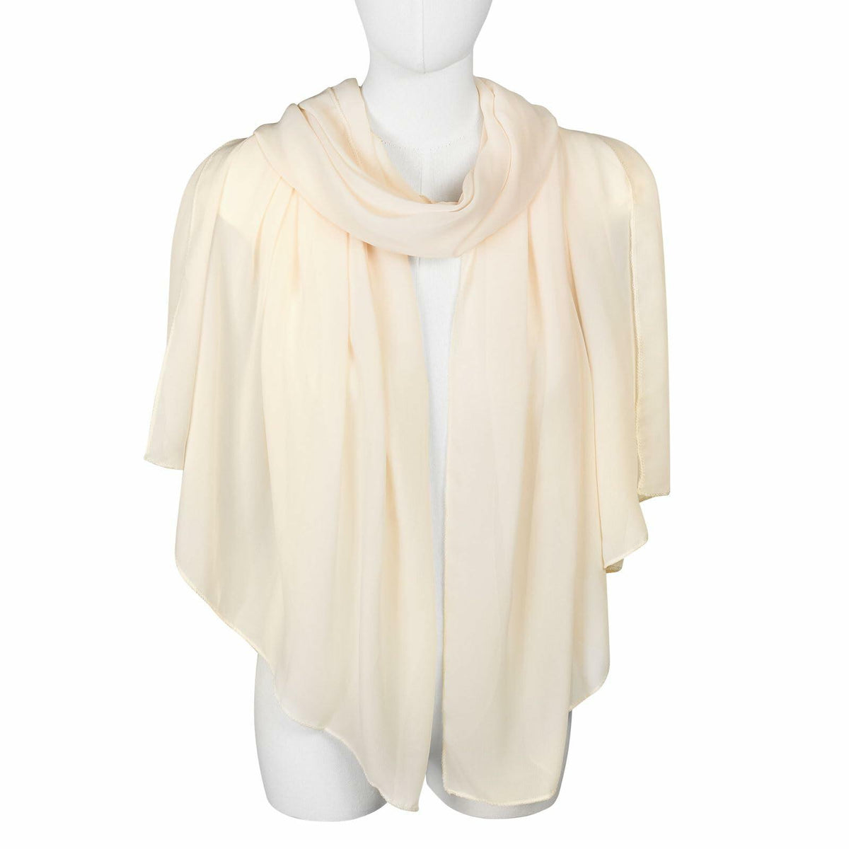 QIUTIMIY Sheer Chiffon Shawl Wrap Elegant Wedding Evening Scarf White W70cm
