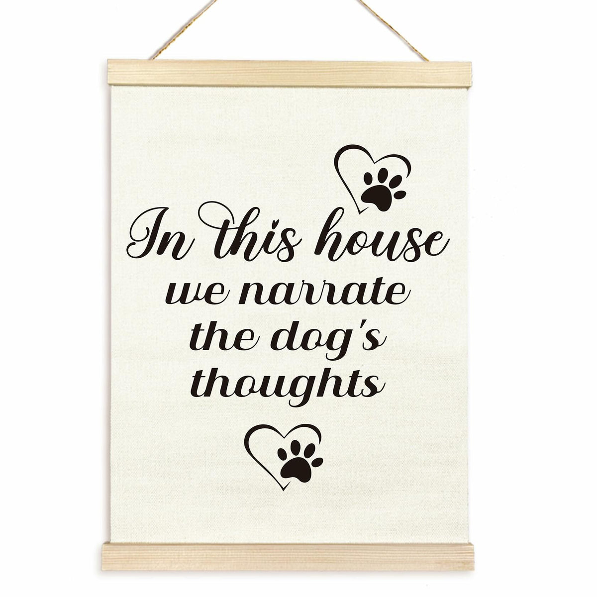 TAEDIN Dog Wall Art – “In This House We Narrate the Dog’s Thoughts” 12x16