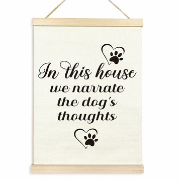 TAEDIN Dog Wall Art – “In This House We Narrate the Dog’s Thoughts” 12x16