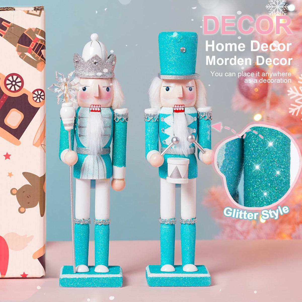 VorFor 4.7" Christmas Nutcracker Ornaments – Wooden Soldier Decor Set