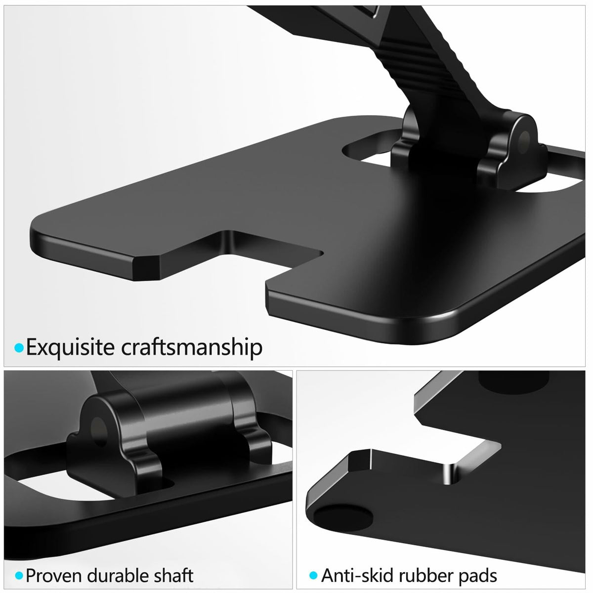Meliya Foldable Aluminum Adjustable Cell Phone Stand Holder for Desk Silver