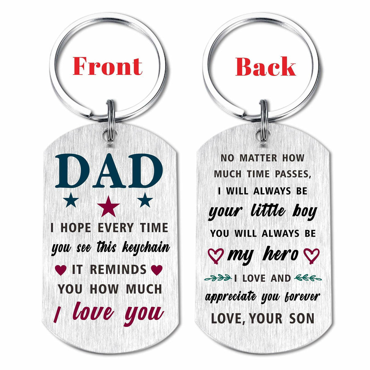 Viayen Dad from Son Keychain – Christmas, Birthday & Holiday Gift