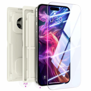 MINSLIS iPhone 16 Pro Screen Protector 9H Tempered Glass HD Clear Case Friendly
