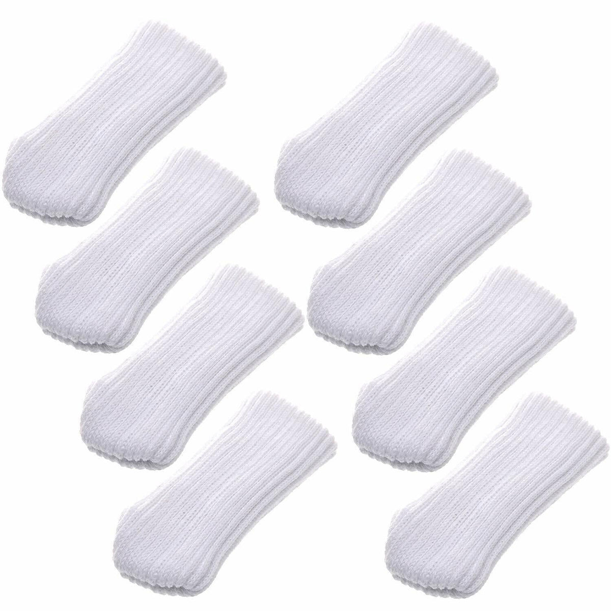 16 White Knitting Wool Chair Leg Socks Furniture Floor Protectors TEKEFT