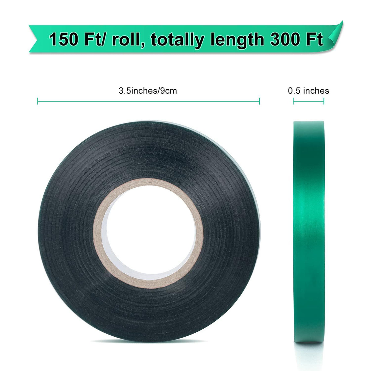 IKAYAS 300Ft Garden Plant Tape Rolls 2-Pack Reusable Tomato Plant Support