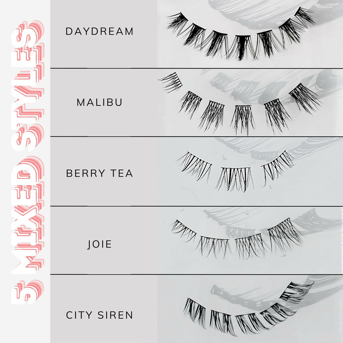 Sicurl 5-Pair Wispy Fluffy Eyelash Set Mixed Styles Cateye Fox Anime Lashes