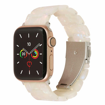 MAIRUI Resin Watch Band for Apple Watch 38-41mm Series 1-9 SE Iridescent White