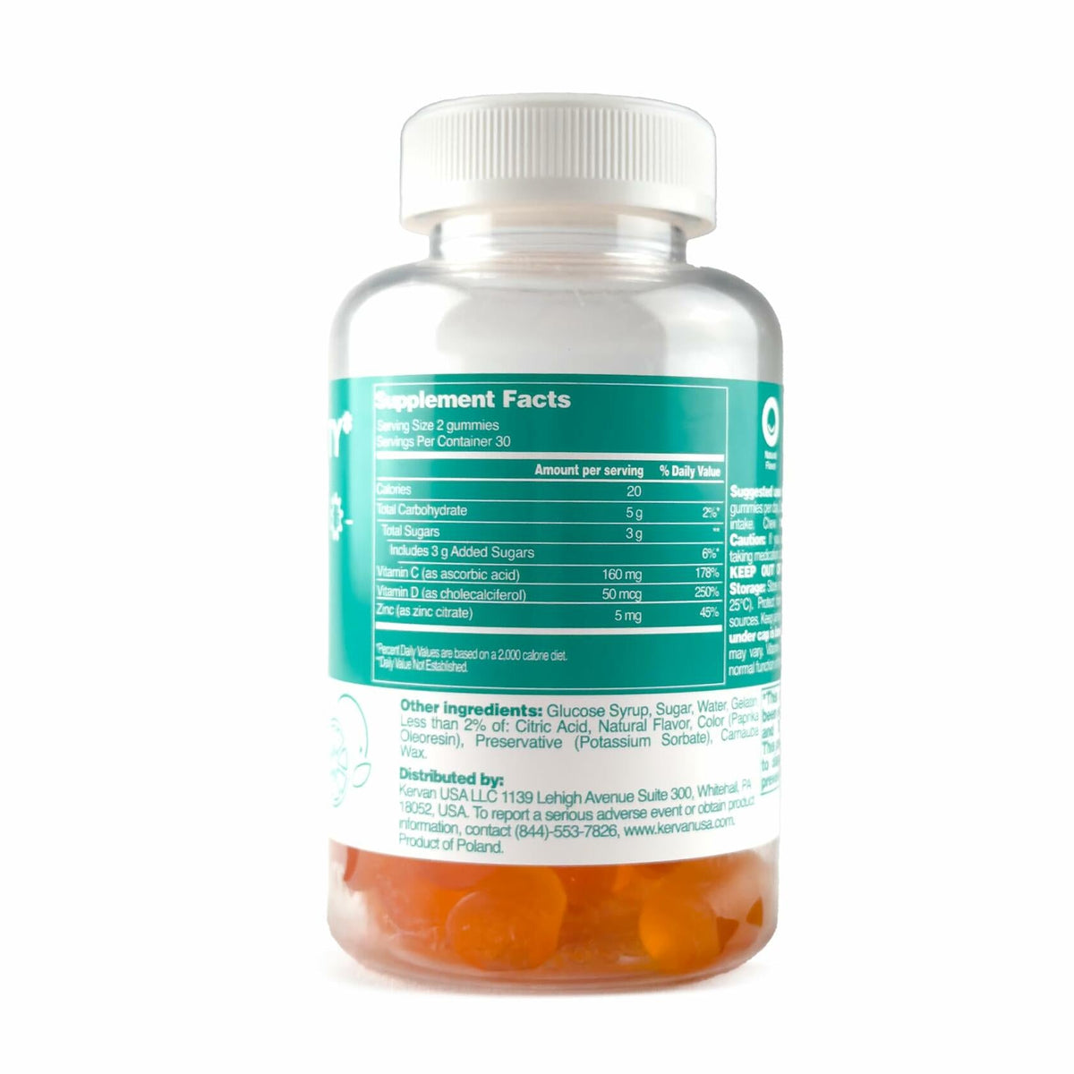 FREEYU Halal Gluten-Free Immunity Gummies Multivitamin with Zinc C D 60pcs