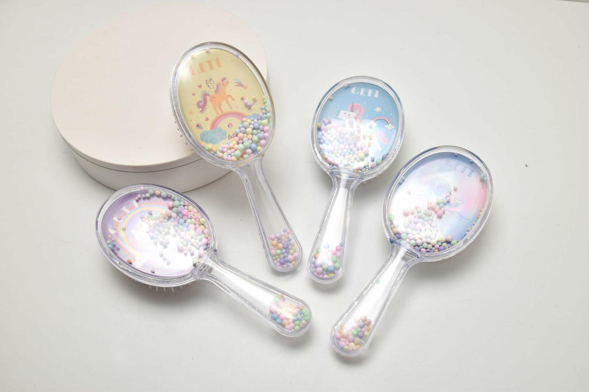 Gett Detangling Hair Brush for Kids & Adults Soft Bristle Whale Glitter
