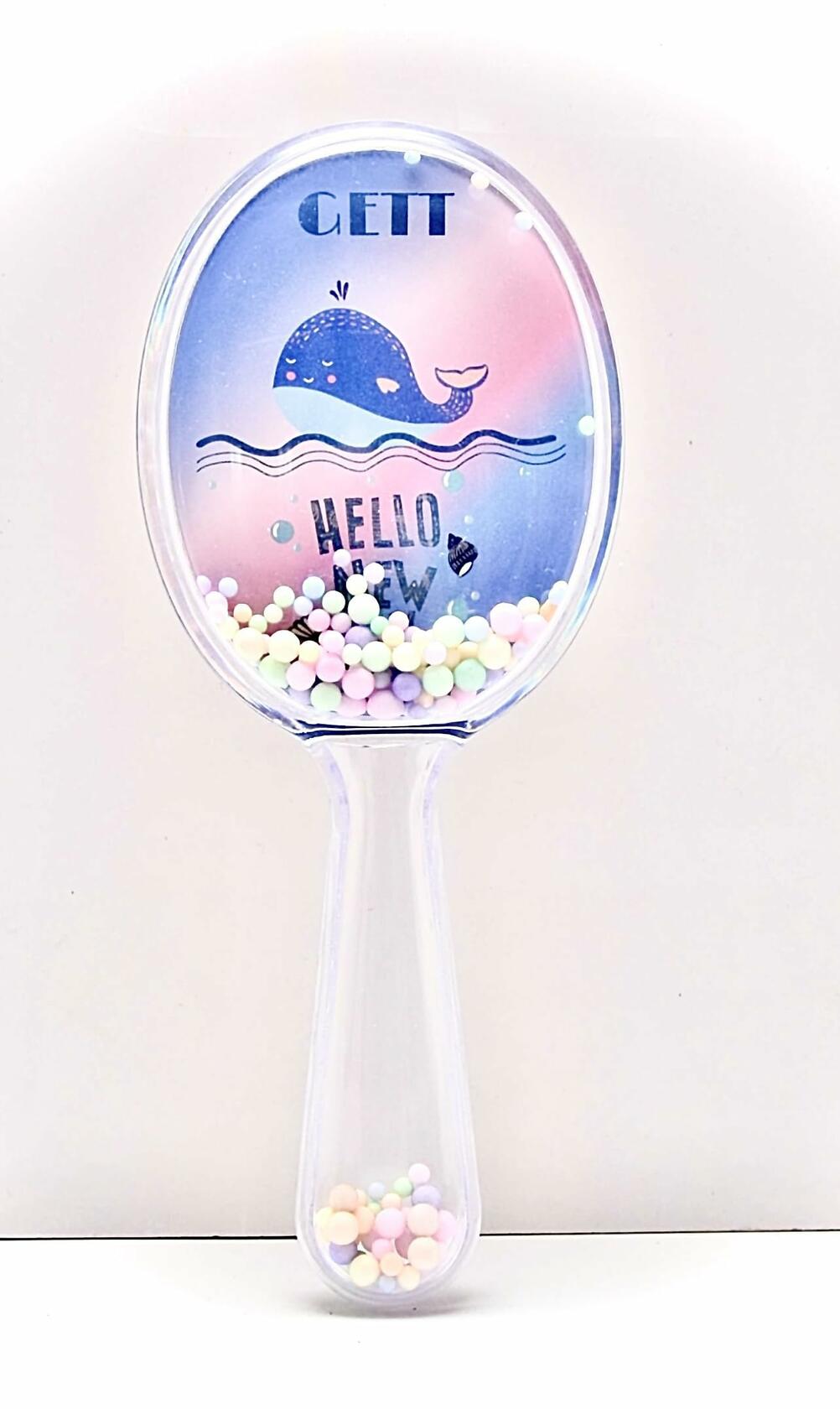 Gett Detangling Hair Brush for Kids & Adults Soft Bristle Whale Glitter