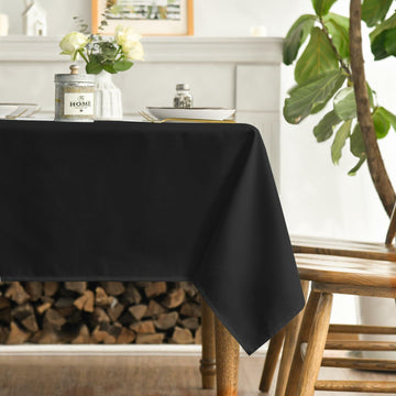 Horaldaily Black Tablecloth 60x140 Rectangular Polyester Party Table Cover