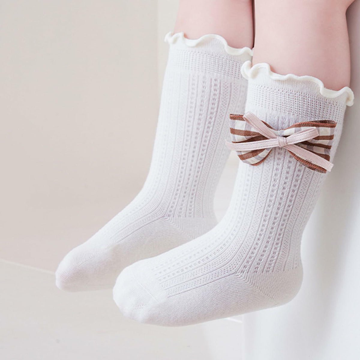 Apone Fatu Baby Knee High Socks Flower D for Infants Toddlers 6-12 Months