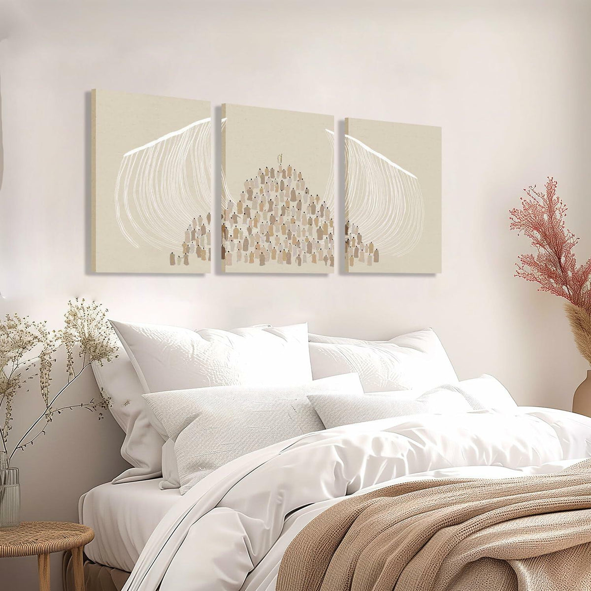 Jesus Christian Wall Art Set of 3 Canvas Prints Framed 12x16
