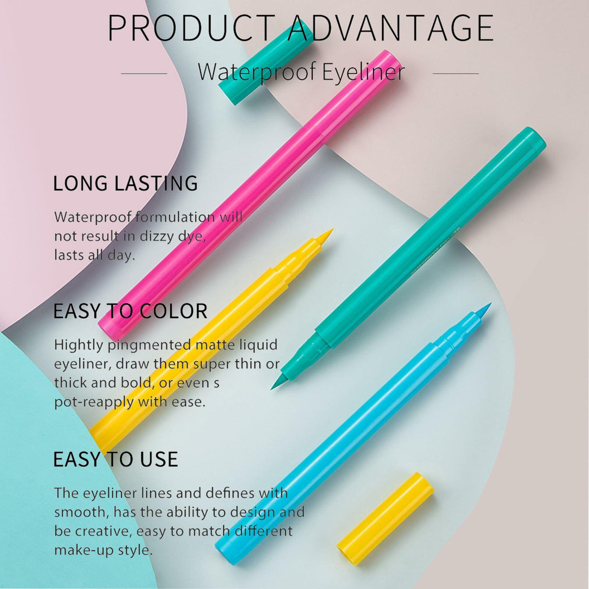 DekRion Liquid Eyeliner Waterproof Long-lasting Green 1 Count