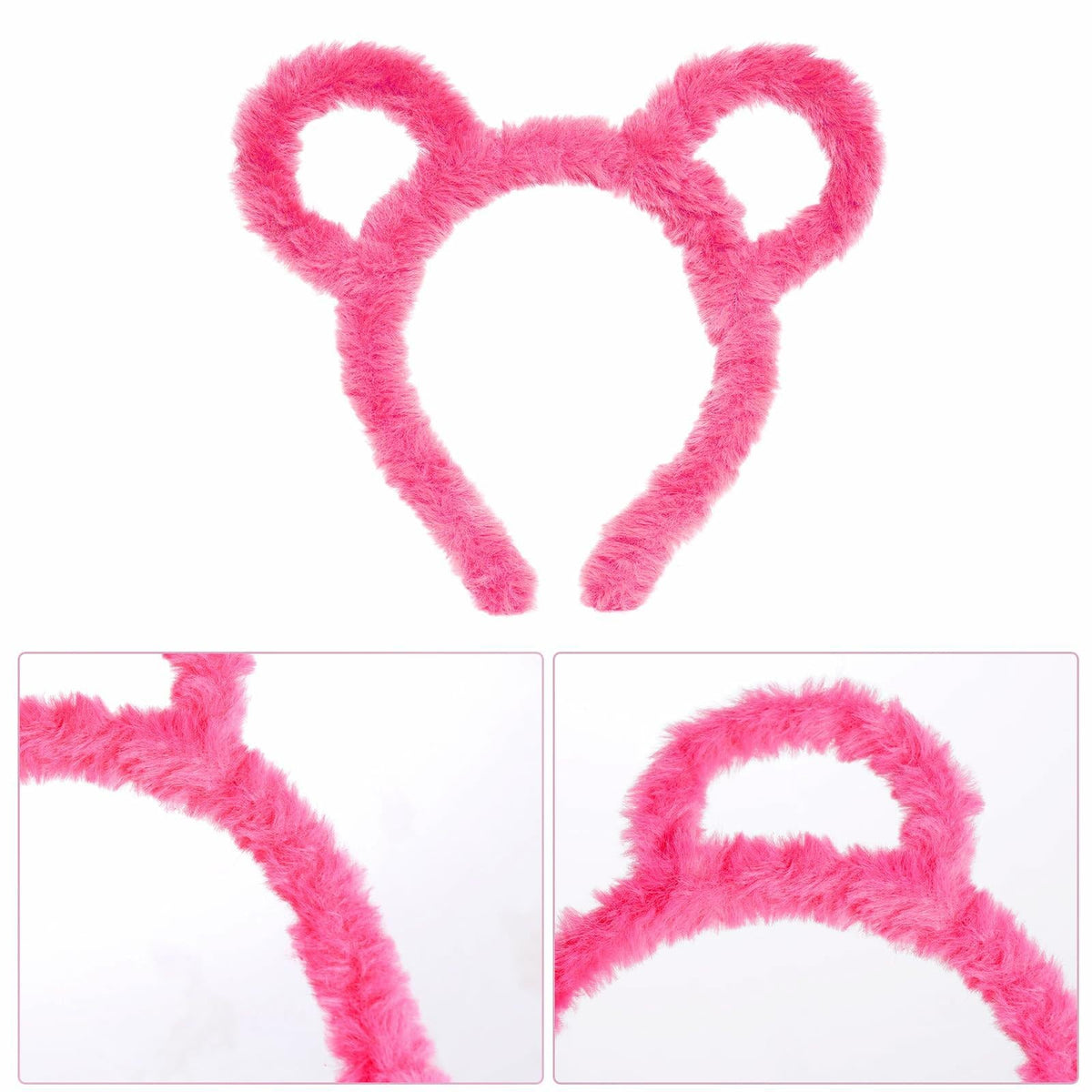 Yolyoo 3pcs Chipmunk Mouse Ears Headband Rose Red Standard Size